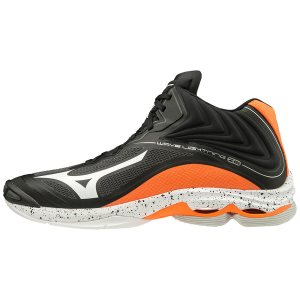 Mizuno Wave Lightning Z6 Mid Παπουτσια Βολλευ Ανδρικα - Μαυρα/Πορτοκαλι
